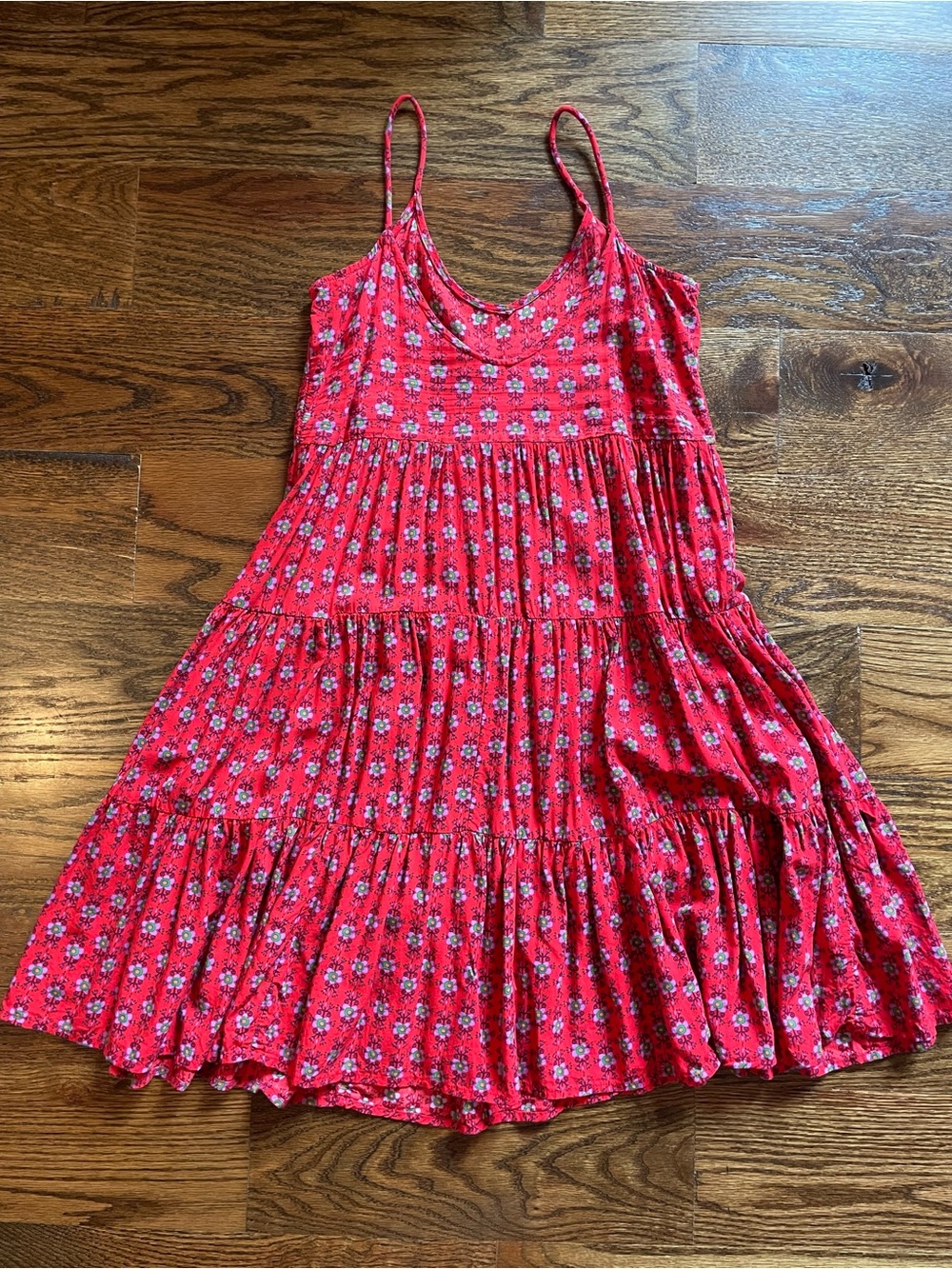NATURAL LIFE Red Floral Tiered Mini Sundress - Picture 7 of 7